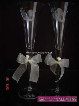 Svadobné poháre gravírovaný dekor